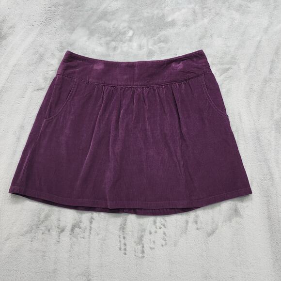 Old Navy Skirt Womens 10 Purple Corduroy Pleated A-Line Mini Stretch Preppy - Picture 1 of 8